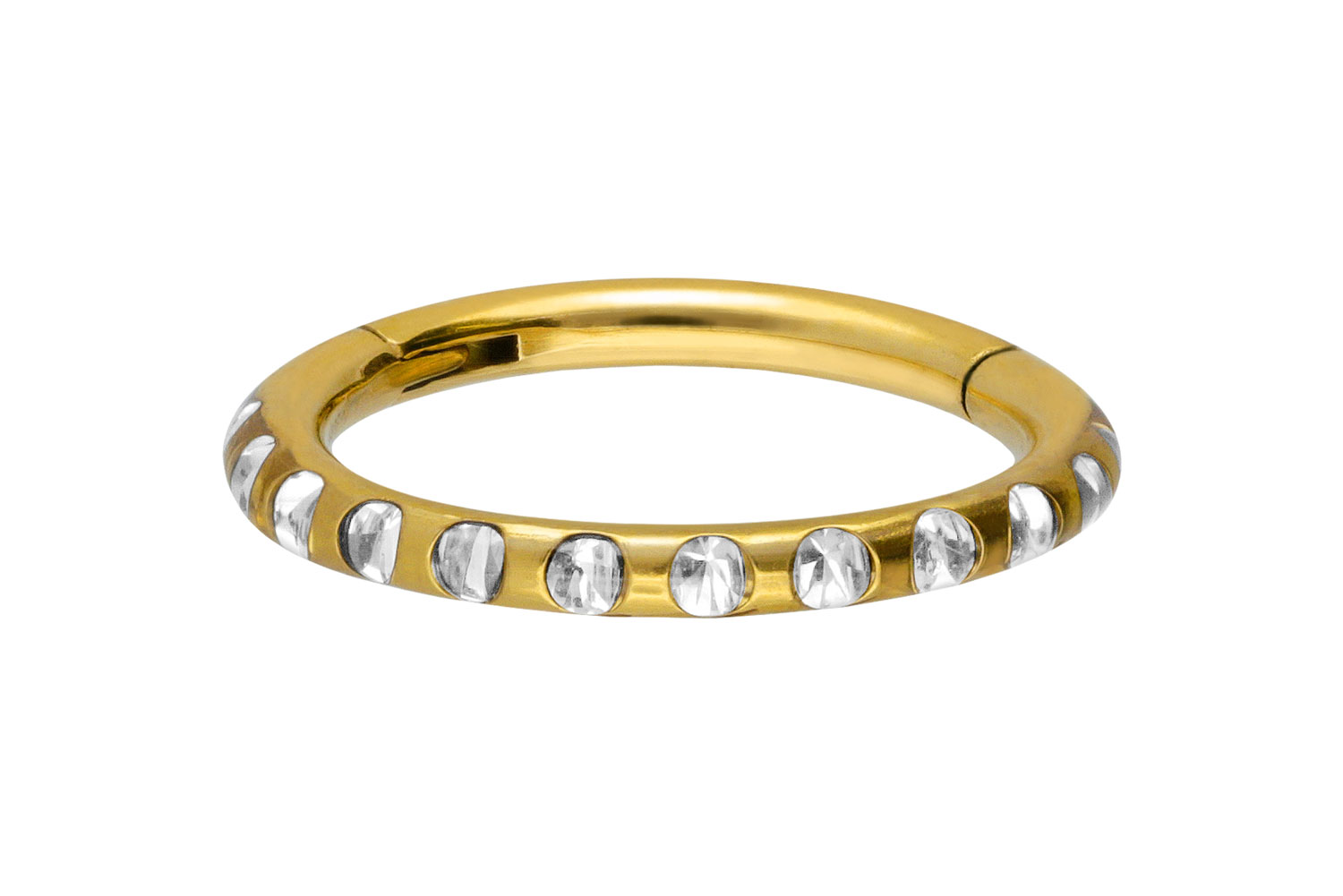 Titan Segmentring Clicker Piercing KRISTALLE + EPOXY